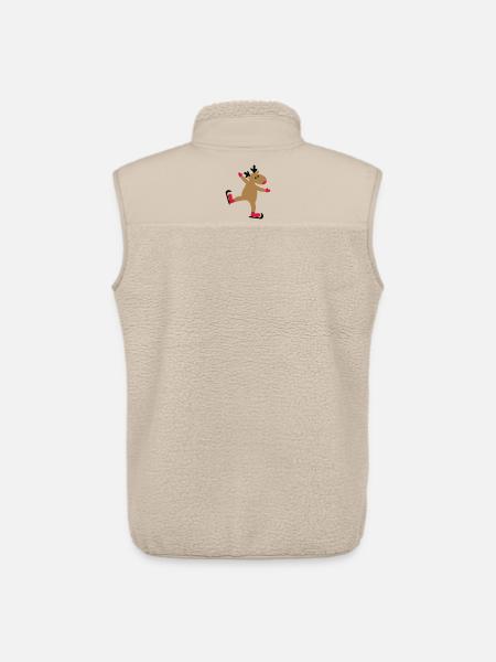 Funny moose for Christmas - Unisex Sherpa Gilet by Stanley/Stella - beige