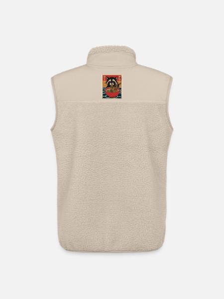 Kawaii Raccoon Ramen Funny Japanese Anime - Unisex Sherpa Gilet by Stanley/Stella - beige