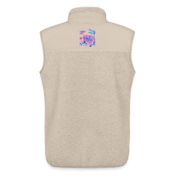 Plante Monstera au néon - Veste sans manches sherpa unisexe Stanley/Stella - beige - Dos - AI Model Male 178 light (178cm)