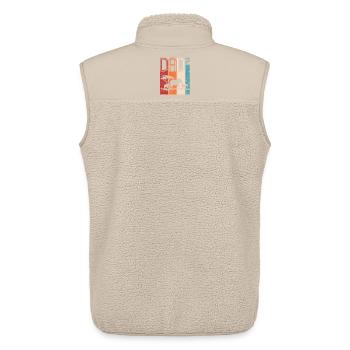 Elefanten Familie Dad Hoch 2 Geschenk Für Papas - Unisex Sherpaweste von Stanley/Stella - Beige - Hinten - AI Model Male 178 light (178cm)
