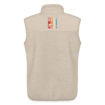 Vater Mit Zwei Kindern Elefant Geschenk Vatertag - Unisex Sherpaweste von Stanley/Stella - Beige - Hinten - AI Model Male 178 light (178cm)