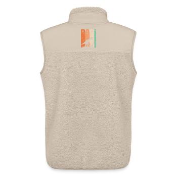 Tyrannosaurus Papa Hoch Zwei Kinder Vater Geschenk - Unisex Sherpaweste von Stanley/Stella - Beige - Hinten - AI Model Male 178 light (178cm)