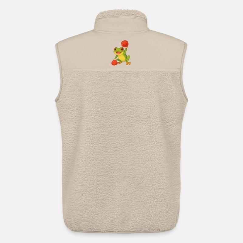 Frosch mit Boxhandschuhen - Unisex Sherpaweste von Stanley/Stella - Beige