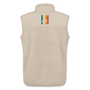 Papa et 3 filles Gift Design Fête des Pères - Veste sans manches sherpa unisexe Stanley/Stella - beige - Dos - AI Model Male 178 light (178cm)