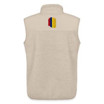 Vertical Colombia flag, I love Colombia - Unisex Sherpa Gilet by Stanley/Stella - beige - Back - AI Model Male 178 light (178cm)