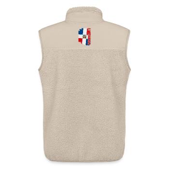 Drapeau dominicain vertical, fierté dominicaine - Veste sans manches sherpa unisexe Stanley/Stella - beige - Dos - AI Model Male 178 light (178cm)