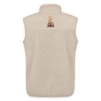 Maître excavatrice licorne - Veste sans manches sherpa unisexe Stanley/Stella - beige - Dos - AI Model Male 178 light (178cm)