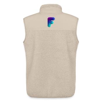 Letter F in fur look with color gradient - Unisex Sherpa Gilet by Stanley/Stella - beige - Back - AI Model Male 178 light (178cm)
