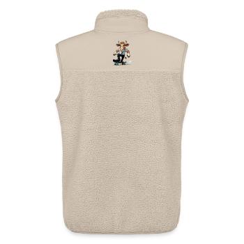 Kuh am Skateboard im Anzug - Unisex Sherpaweste von Stanley/Stella - Beige - Hinten - AI Model Male 178 light (178cm)
