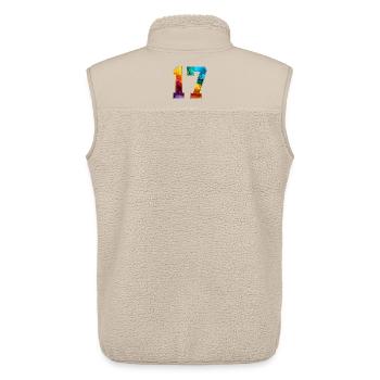 NR. 17 NUMMER 17 COLLEGE 17. GEBURTSTAG - Unisex Sherpaweste von Stanley/Stella - Beige - Hinten - AI Model Male 178 light (178cm)