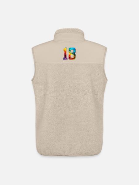 NO. 18 NUMBER 18 COLLEGE 18TH BIRTHDAY - Unisex Sherpa Gilet by Stanley/Stella - beige