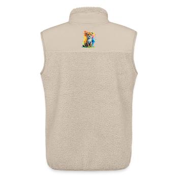 Colorful Cheetah Cub Splash - Unisex Sherpaweste von Stanley/Stella - Beige - Hinten - AI Model Male 178 light (178cm)