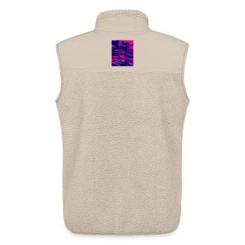 Holographic Flow - Édition Bleu Foncé Violet - Veste sans manches sherpa unisexe Stanley/Stella - beige - Dos - AI Model Male 178 light (178cm)