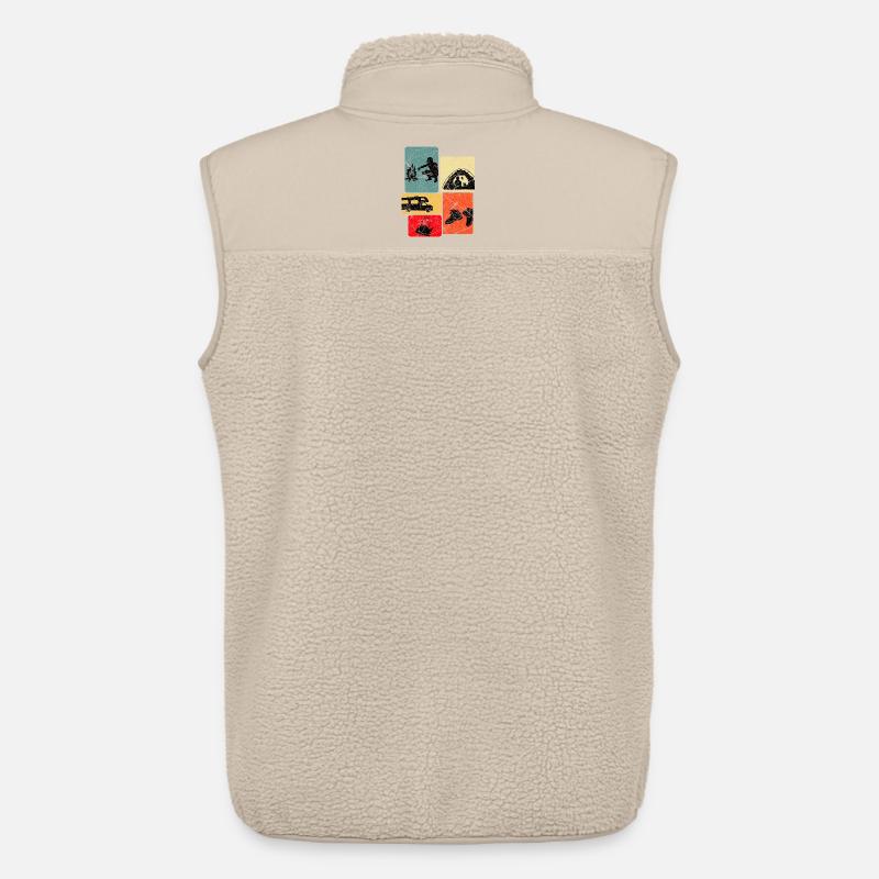 Abenteuerabend Camping Silhouetten - Unisex Sherpaweste von Stanley/Stella - Beige