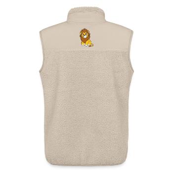 Little Lion of the Savannah – Illustration Lion Cub - Unisex Sherpa Gilet by Stanley/Stella - beige - Back - AI Model Male 178 light (178cm)