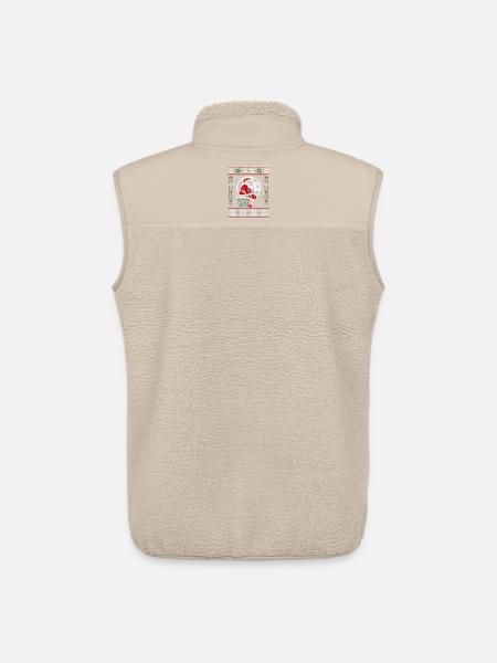 Christmas Pixel Art Santa on Mantel - Unisex Sherpa Gilet by Stanley/Stella - beige