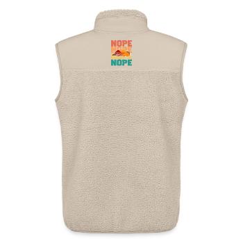  Sloth Nope - Unisex Sherpa Gilet by Stanley/Stella - beige - Back - AI Model Male 178 light (178cm)