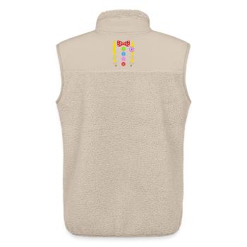 Buntes Clown Kostüm mit Hosenträgern - Unisex Sherpaweste von Stanley/Stella - Beige - Hinten - AI Model Male 178 light (178cm)