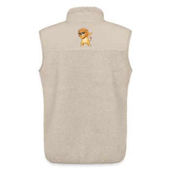 Dessins animés de lunettes de soleil Lion Cool Dabbing - Veste sans manches sherpa unisexe Stanley/Stella - beige - Dos - AI Model Male 178 light (178cm)