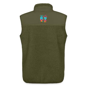 Seven Year Old Birthday 67 I was Six Now i'm Seven - Unisex Sherpa Gilet by Stanley/Stella - khaki - Back - AI Model Male 178 light (178cm)
