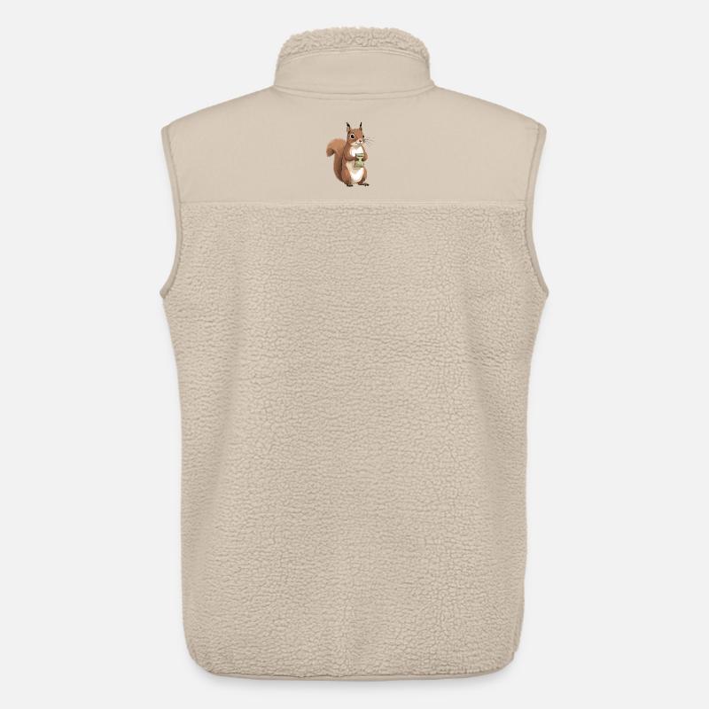 Eichhörnchen mit Beutel - Unisex Sherpaweste von Stanley/Stella - Beige