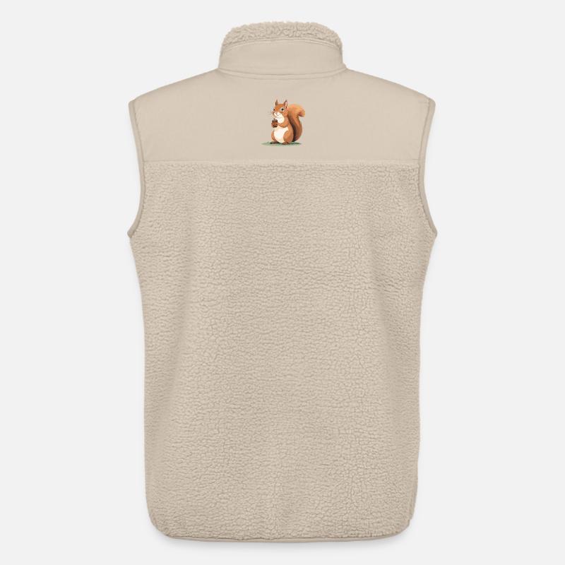 Eichhörnchen mit Eichel Karikatur - Unisex Sherpaweste von Stanley/Stella - Beige