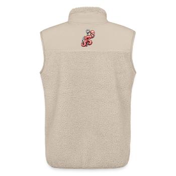 Angry Worm on the Hook – Cartoon Design - Unisex Sherpa Gilet by Stanley/Stella - beige - Back - AI Model Male 178 light (178cm)