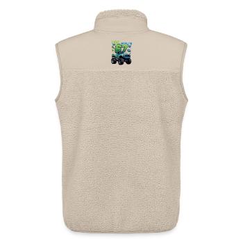 Monster Truck 7th Birthday Boy - Unisex Sherpa Gilet by Stanley/Stella - beige - Back - AI Model Male 178 light (178cm)