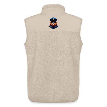 Murmeltiere Polizei / Polizistin Murmeltier - Unisex Sherpaweste von Stanley/Stella - Beige - Hinten - AI Model Male 178 light (178cm)