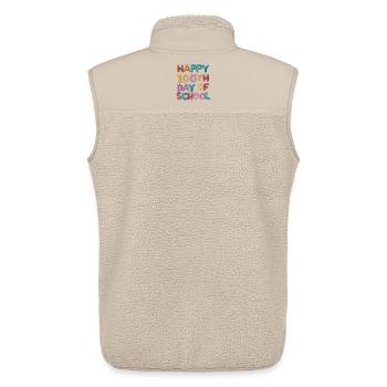 Hundredth Day of School Balloon Design - Unisex Sherpa Gilet by Stanley/Stella - beige - Back - AI Model Male 178 light (178cm)