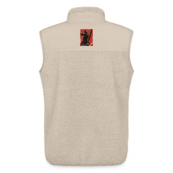 Kapuzen Bogenschütze auf rotem Hintergrund - Unisex Sherpaweste von Stanley/Stella - Beige - Hinten - AI Model Male 178 light (178cm)
