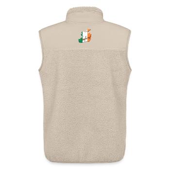 Carte avec le drapeau de l’Irlande, j’adore l’Irlande - Veste sans manches sherpa unisexe Stanley/Stella - beige - Dos - AI Model Male 178 light (178cm)