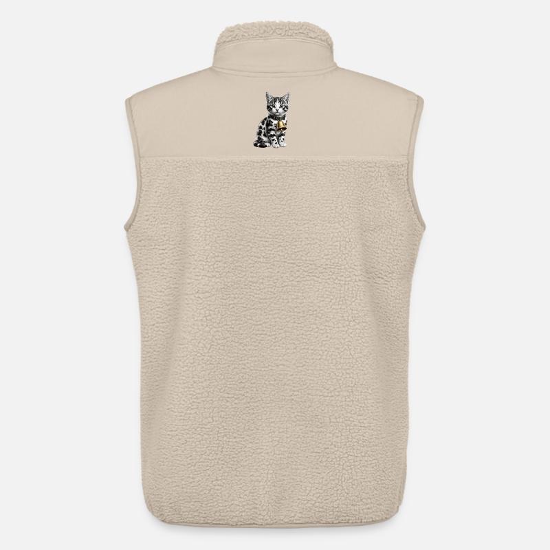 Lustiges gemischtes Katzenkuh-Muster - Unisex Sherpaweste von Stanley/Stella - Beige