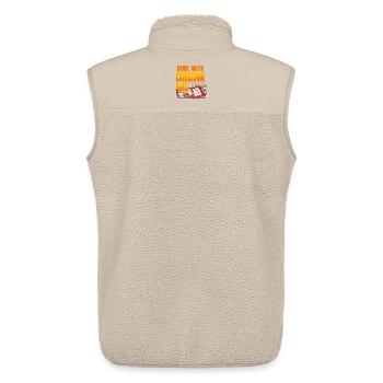 Abstinence antialcoolique terminée avec moi ivre - Veste sans manches sherpa unisexe Stanley/Stella - beige - Dos - AI Model Male 178 light (178cm)