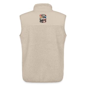 Vintage Trabi Wer TRA sagt muss auch BI sagen - Unisex Sherpaweste von Stanley/Stella - Beige - Hinten - AI Model Male 178 light (178cm)