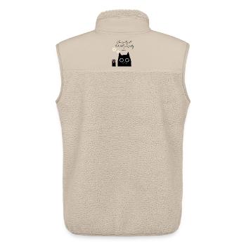 Chat iconique chronique - Veste sans manches sherpa unisexe Stanley/Stella - beige - Dos - AI Model Male 178 light (178cm)