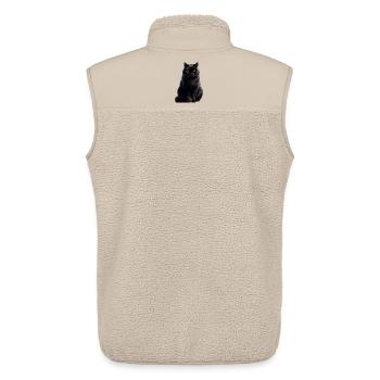 Schwarze Katze - Unisex Sherpaweste von Stanley/Stella - Beige - Hinten - AI Model Male 178 light (178cm)