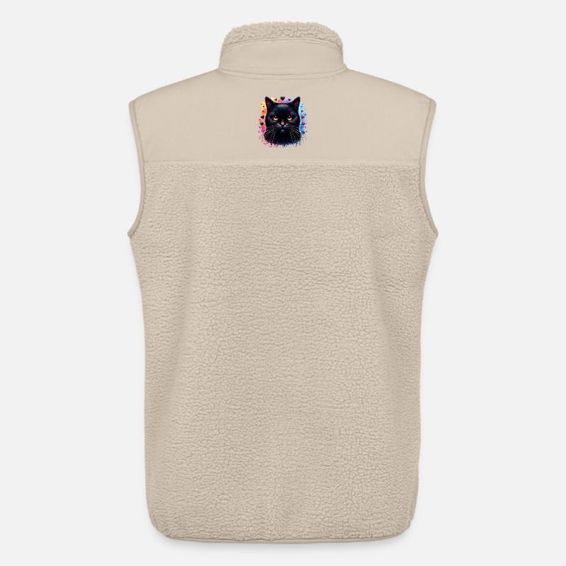 Schwarze Katze - Unisex Sherpaweste von Stanley/Stella - Beige