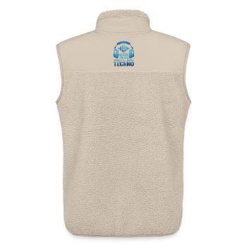 Never Too Old For Techno DJ Music - Unisex Sherpa Gilet by Stanley/Stella - beige - Back - AI Model Male 178 light (178cm)