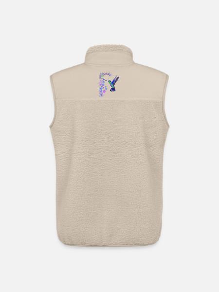 Kolibri Vogel Design mit botanischen Blumen - Unisex Sherpaweste von Stanley/Stella - Beige