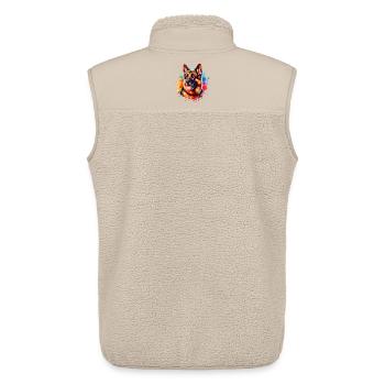 Deutscher Schäferhund Motiv - Unisex Sherpaweste von Stanley/Stella - Beige - Hinten - AI Model Male 178 light (178cm)