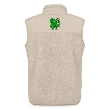 DINO 8 JAHRE DINOSAURIER 8. GEBURTSTAG - Unisex Sherpaweste von Stanley/Stella - Beige - Hinten - AI Model Male 178 light (178cm)