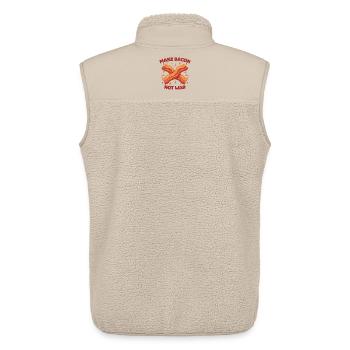Frühstück lustig Bacon machen Kein Kriegsbrunch Essen - Unisex Sherpaweste von Stanley/Stella - Beige - Hinten - AI Model Male 178 light (178cm)