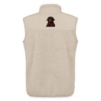 Teckel Chien viennois Vampire d’Halloween - Veste sans manches sherpa unisexe Stanley/Stella - beige - Dos - AI Model Male 178 light (178cm)