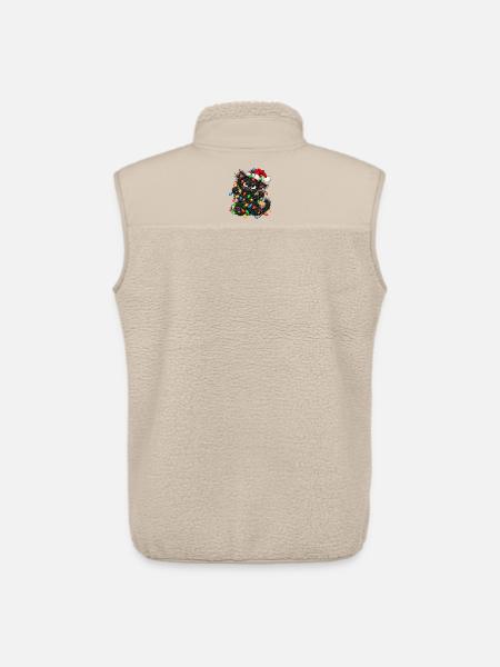 Weihnachten Katze Geschenkidee Lichterkette - Unisex Sherpaweste von Stanley/Stella - Beige