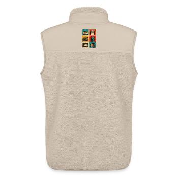 90er Jahre, 80er Jahre Party, Kassette, Nostalgie - Unisex Sherpaweste von Stanley/Stella - Beige - Hinten - AI Model Male 178 light (178cm)