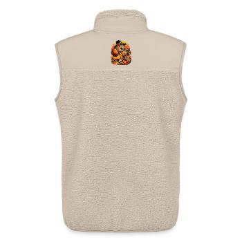 Thanksgiving Hund verteidigt Truthahn Retro - Unisex Sherpaweste von Stanley/Stella - Beige - Hinten - AI Model Male 178 light (178cm)