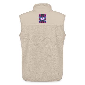 Neon Muster mit Mond und Adler im Zentrum - Unisex Sherpaweste von Stanley/Stella - Beige - Hinten - AI Model Male 178 light (178cm)