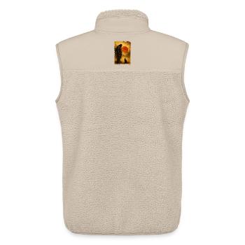 Samurai Bigfoot, Japanisch Grafik, Schwarze Katze - Unisex Sherpaweste von Stanley/Stella - Beige - Hinten - AI Model Male 178 light (178cm)