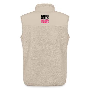 good girls do bad things - Unisex Sherpa Gilet by Stanley/Stella - beige - Back - AI Model Male 178 light (178cm)